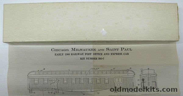 La Belle HO Early 1900 62' Railway Post Office and Express Car - (Chicago Milwaukee and St. Paul)  Wood  Coach - HO Scale Wood Craftsman Kit, HO-7 plastic model kit